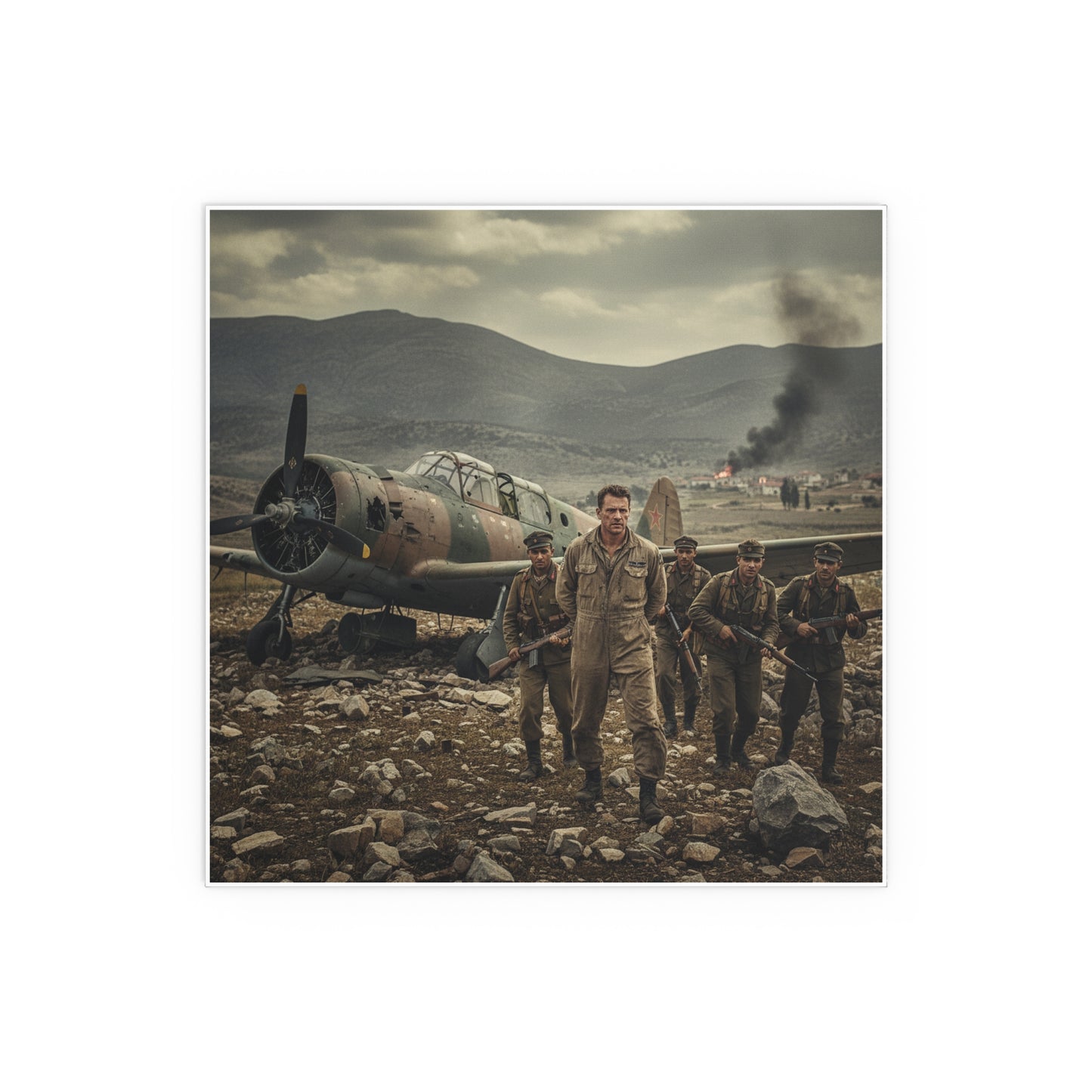 Indoor and Outdoor Silk Posters - U.S. Air Force officer - Captured, KIA, Communist Guerrillas - AT-6 Shotdown - Cold War