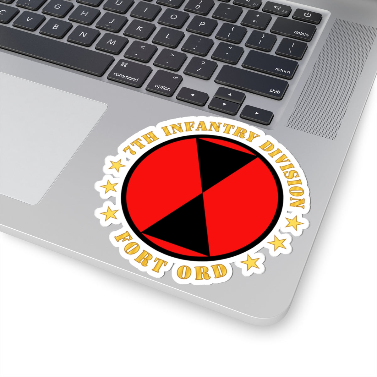 Kiss-Cut Stickers - 7th Infantry Division - Fort Ord wo BkGrd