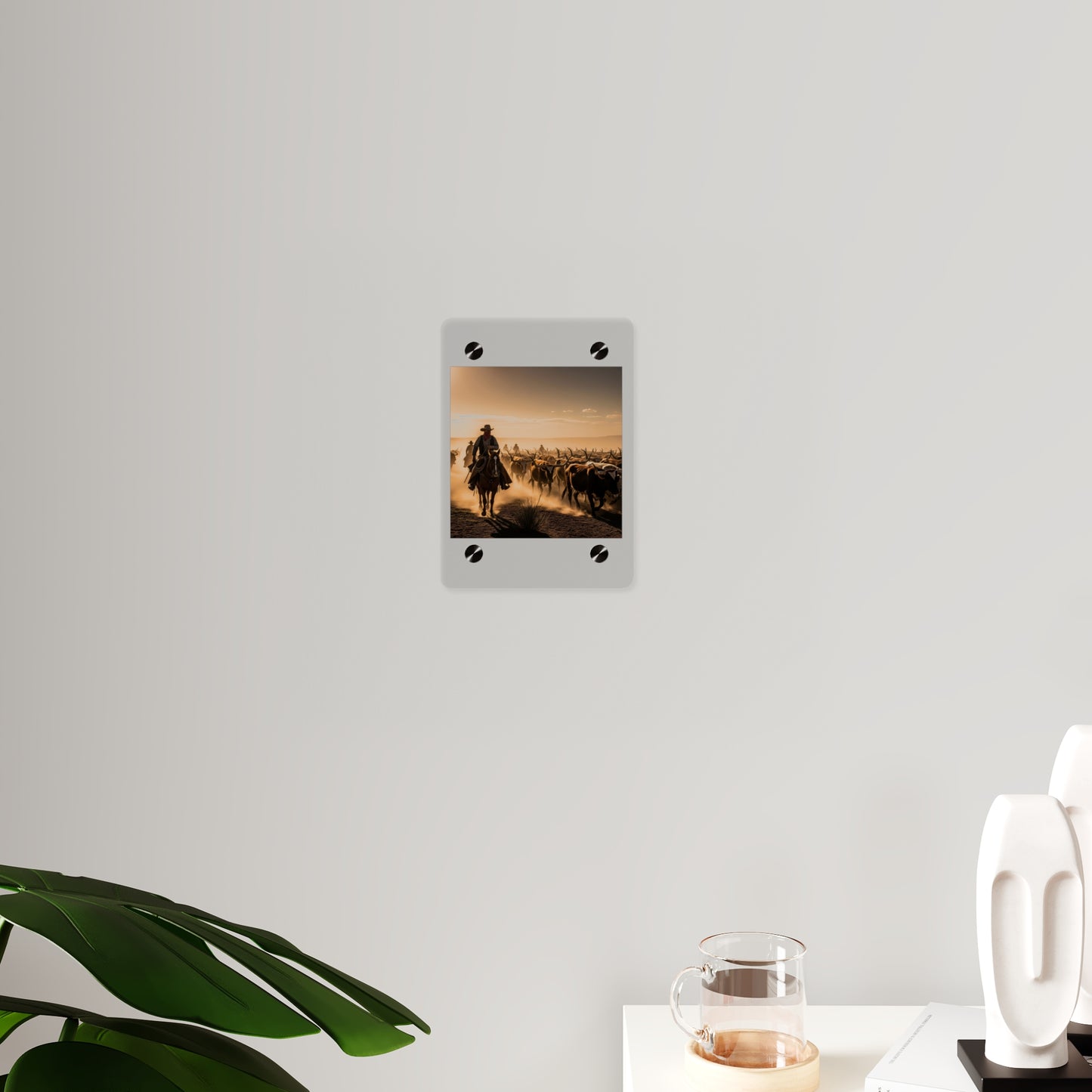 Acrylic Wall Art Panel - Dirty, dusty cattle drive in the Old West