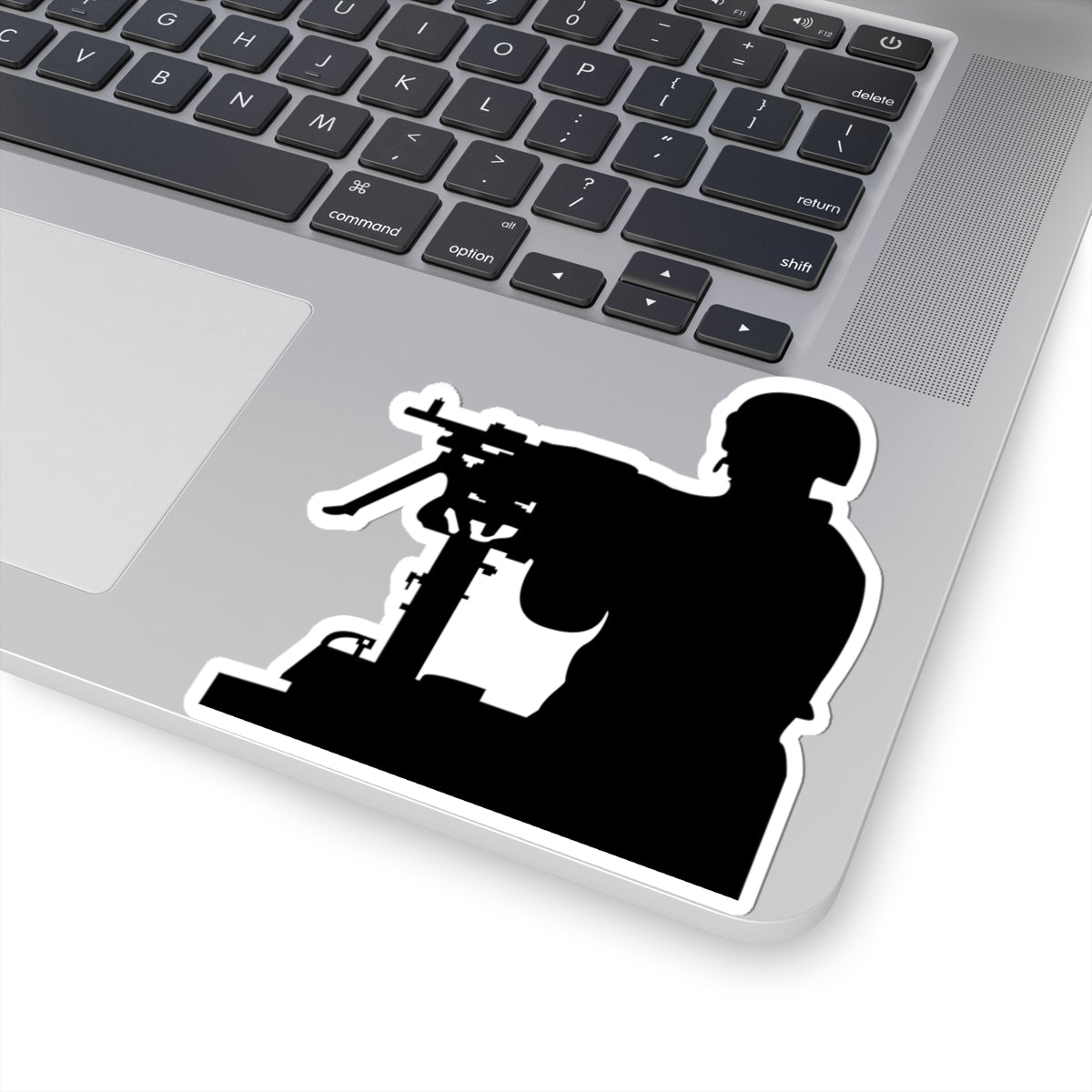Kiss-Cut Stickers - Army - Soldier - MG Vehicle Mounted - Silhouette X 300