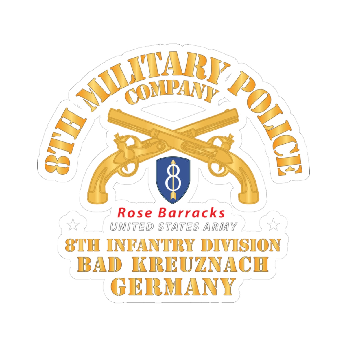Kiss-Cut Stickers - 8th MP Company - 8th ID - Bad Kreuznach Germany
