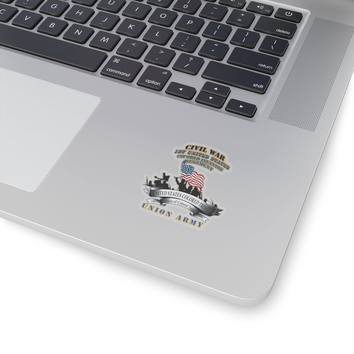 Kiss-Cut Stickers - Civil War - 1st United States Colored Infantry Regiment with USCT Bureau Banner - USA X 300