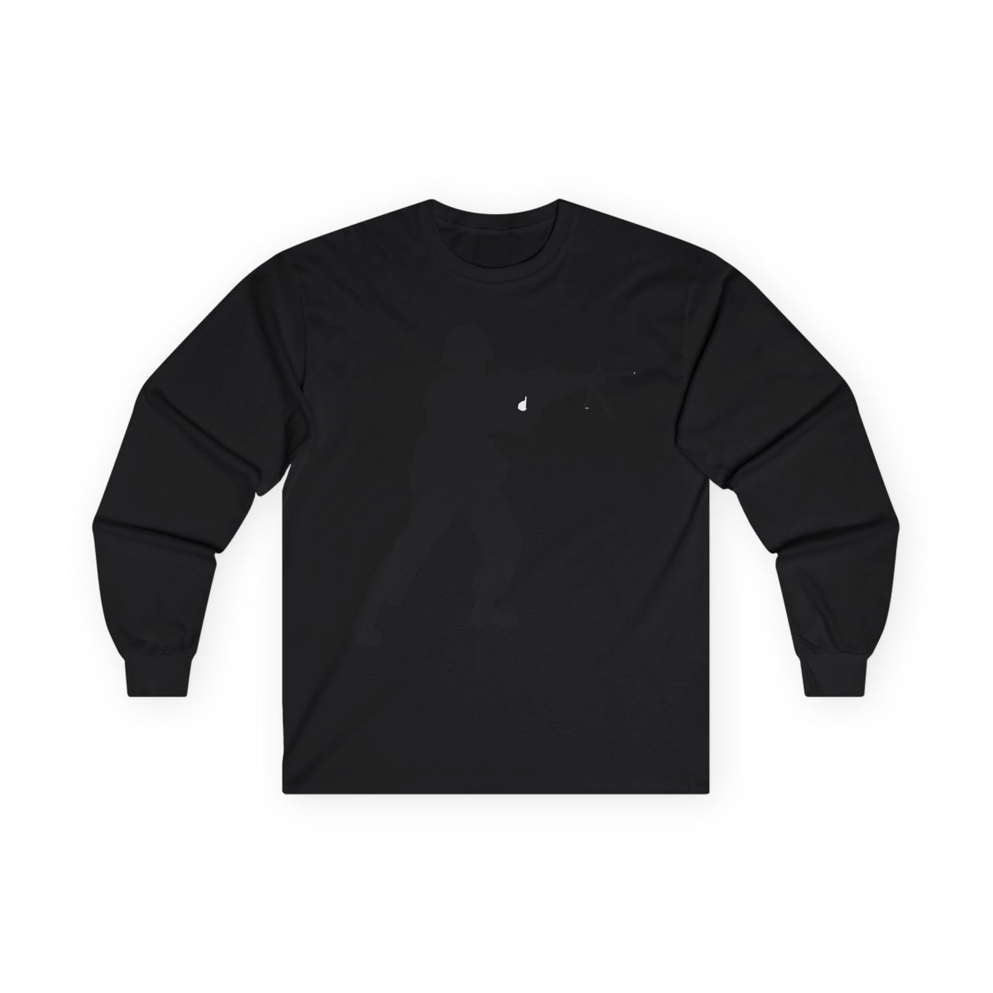 Unisex Ultra Cotton Long Sleeve Tee -Army - Soldier - MG Assault - Silhouette X 300