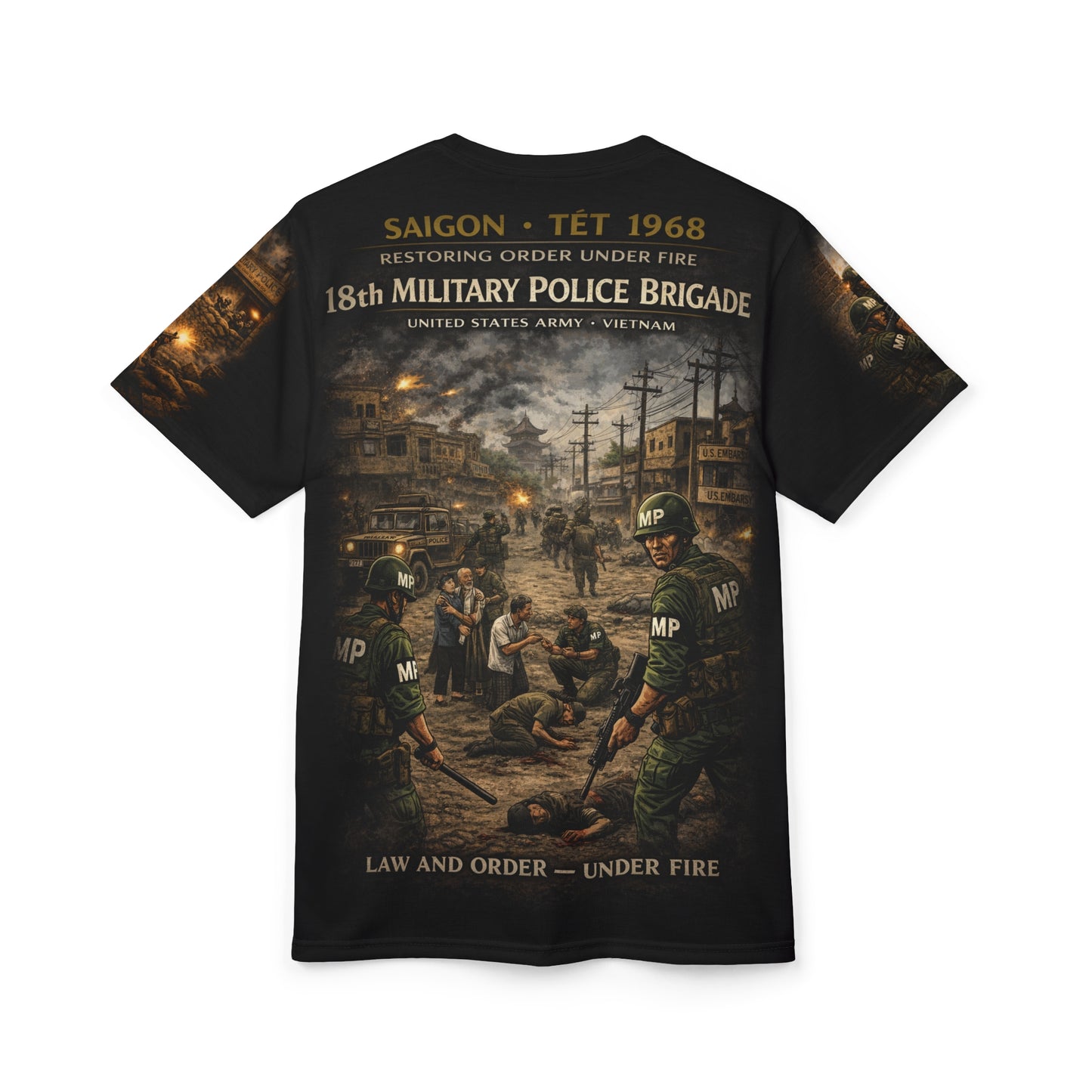 18th Military Police Brigade Tet 1968 Tribute Tee — "Taking Back Control"