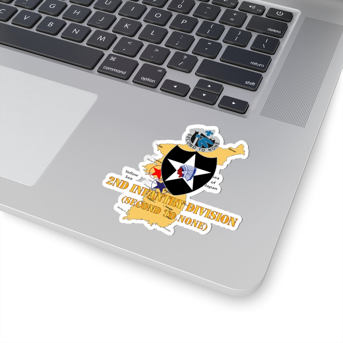 Kiss-Cut Stickers - Korea Map - 2nd Infantry Div - Second to None