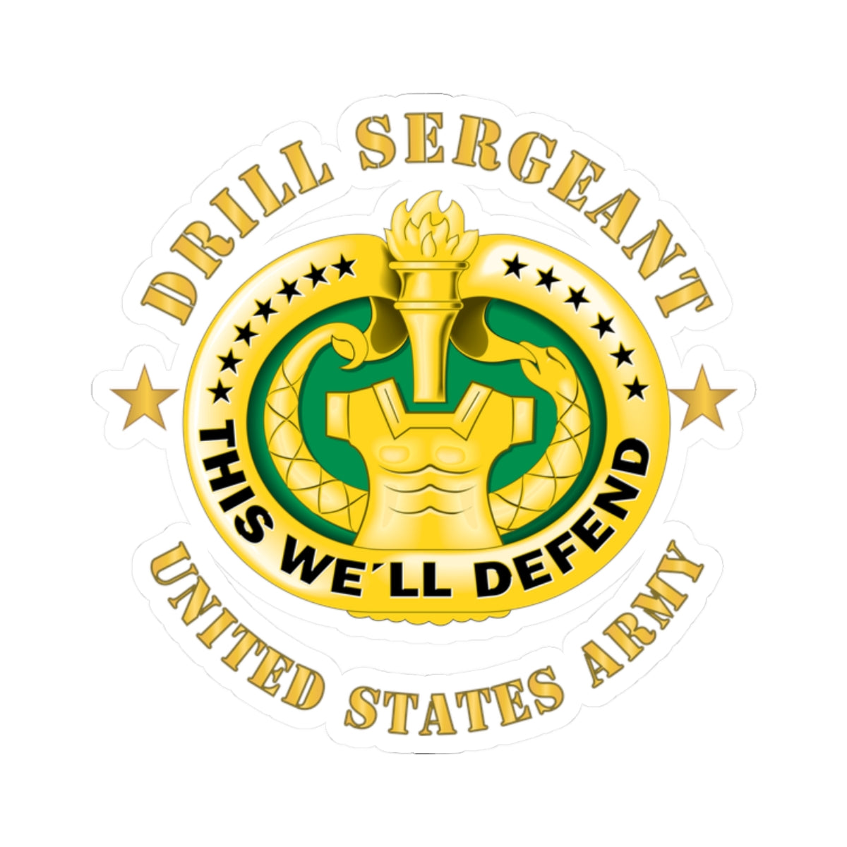 Kiss-Cut Stickers - Drill Sgt Badge - United States Army X 300