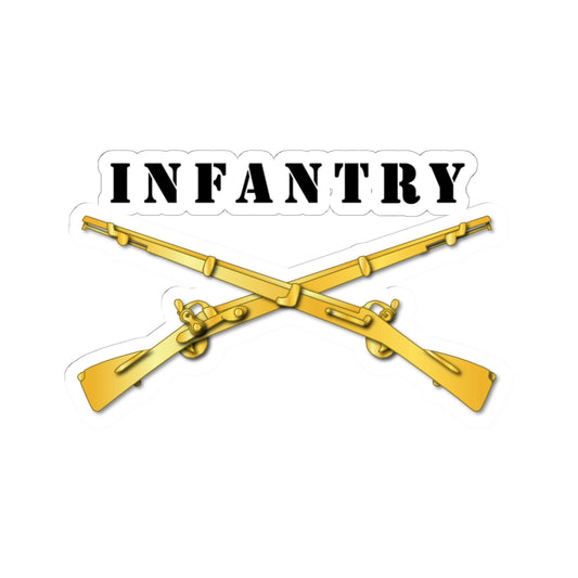 Kiss-Cut Stickers - Infantry Br - Crossed Rifles w Txt