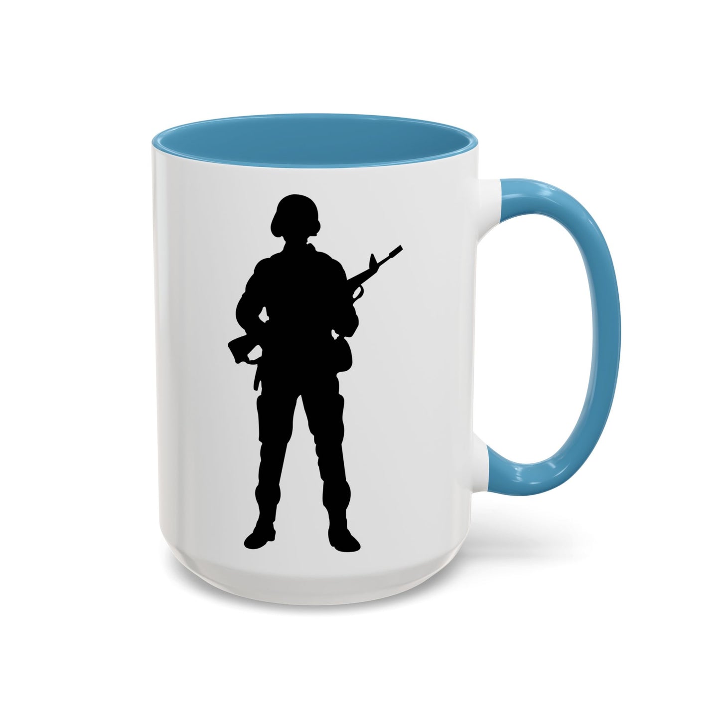 Accent Coffee Mug (11oz & 15oz) - Army - Soldier - Silhouette X 300