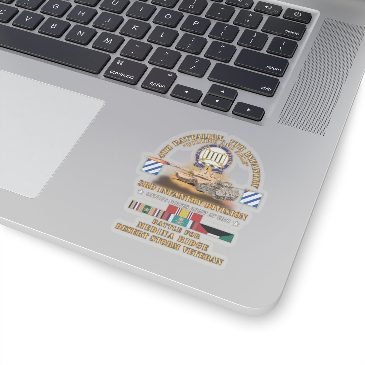 Kiss-Cut Stickers - 4th Battalion, 7th Infantry - 3rd ID - Battle Medina Ridge w M1 - M2 - Desert Storm Veteran X 300