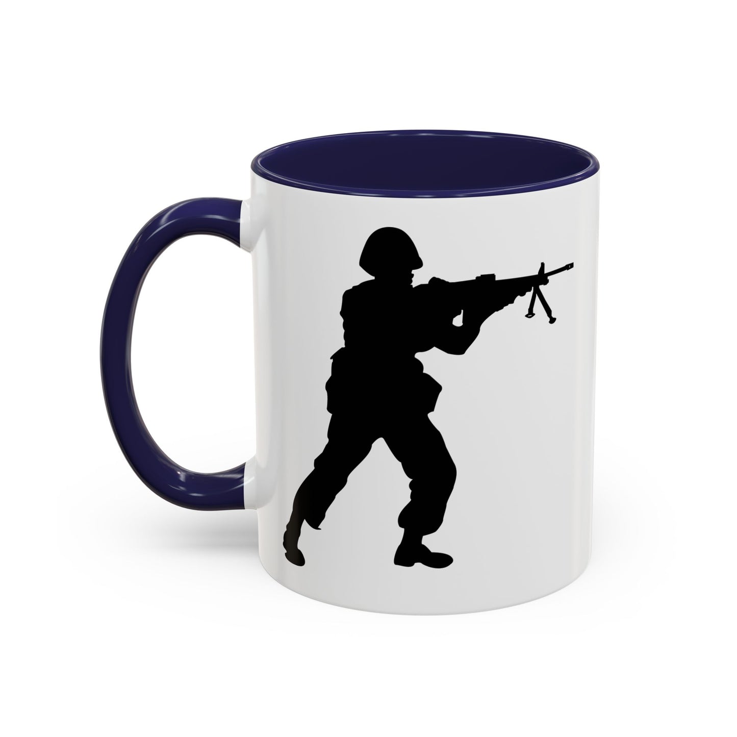 Accent Coffee Mug (11oz & 15oz) - Army - Soldier - MG Assault - Silhouette X 300