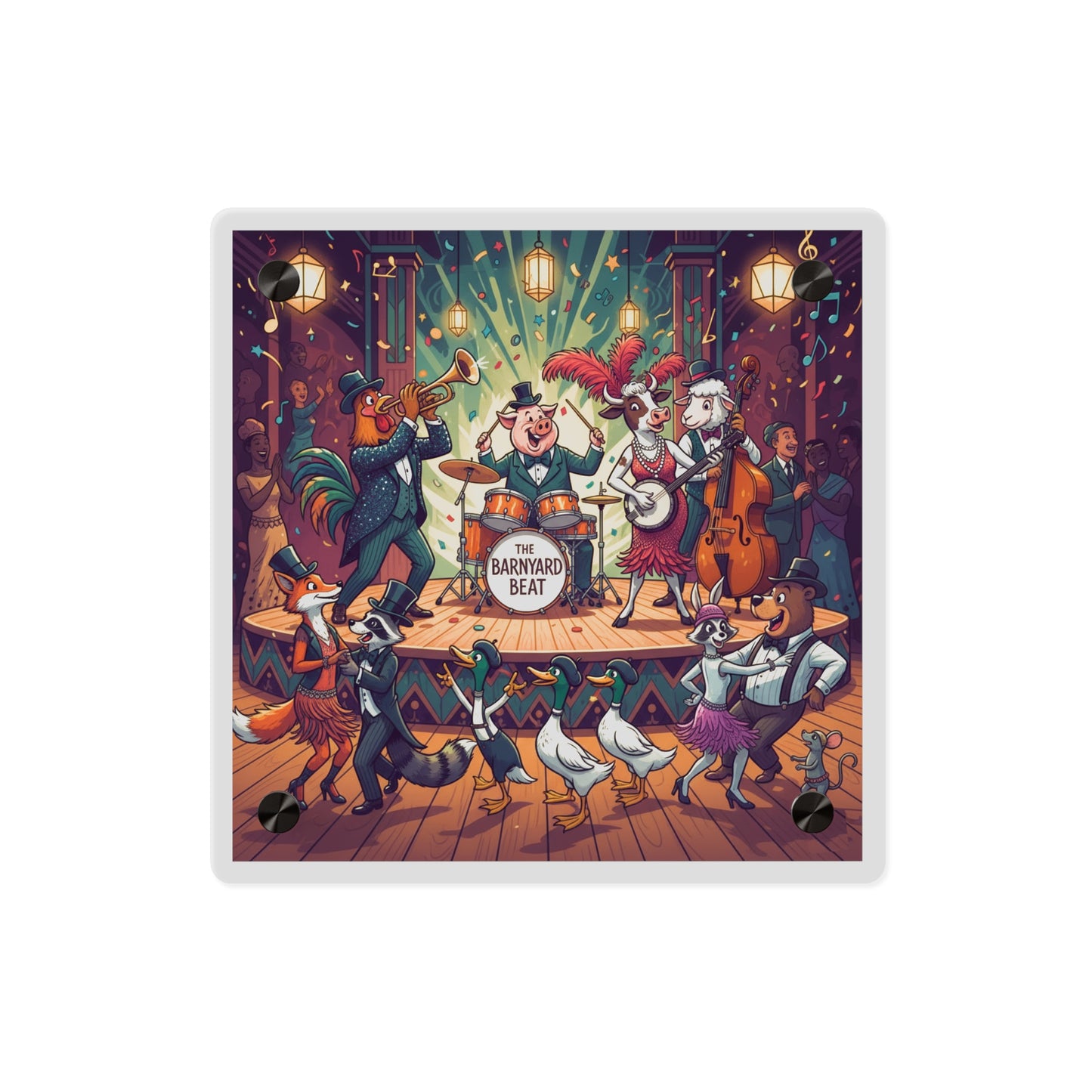 Acrylic Wall Art Panel - Farm Band Dance