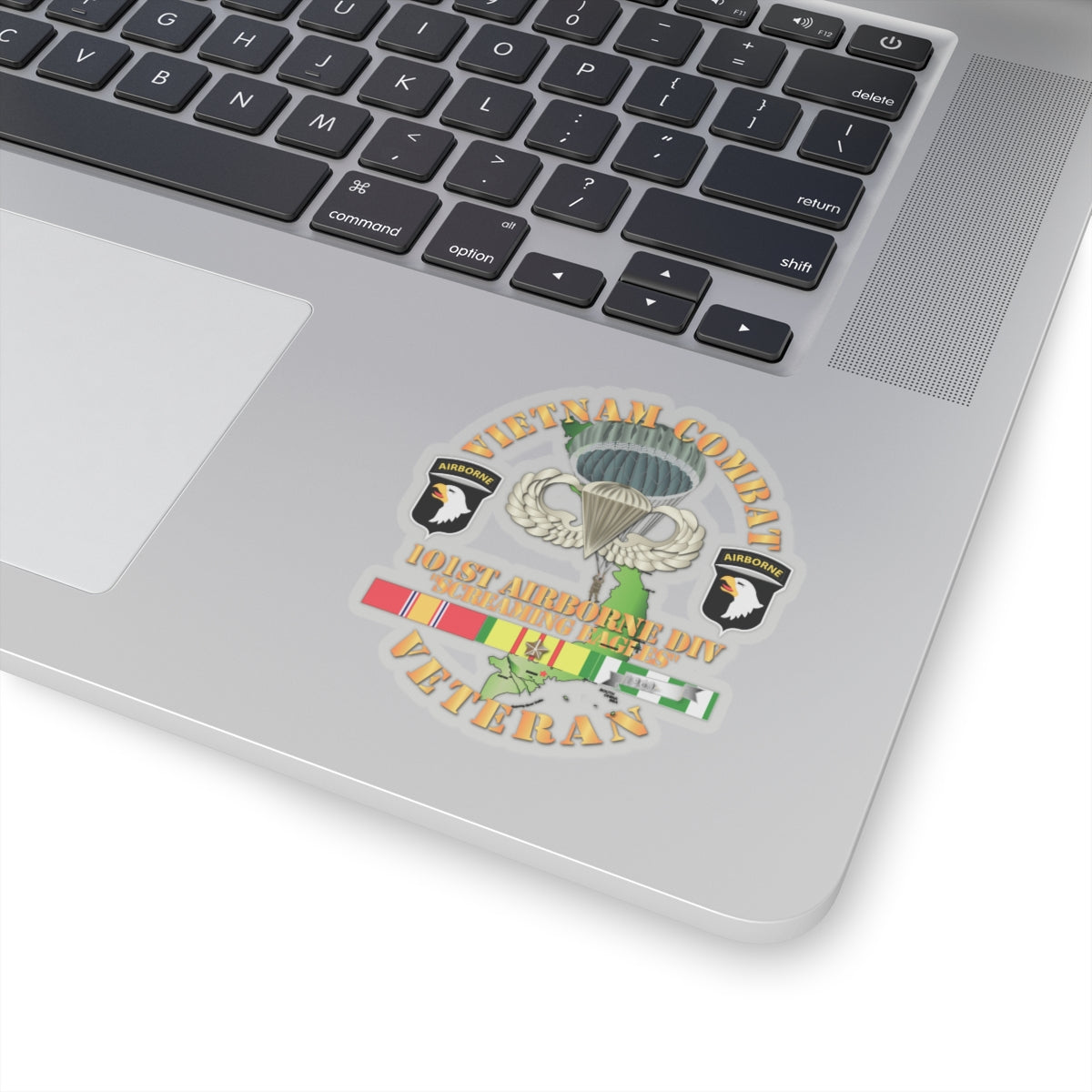 Kiss-Cut Stickers - Vietnam Combat Veteran w 101st Airborne Div SSI V1
