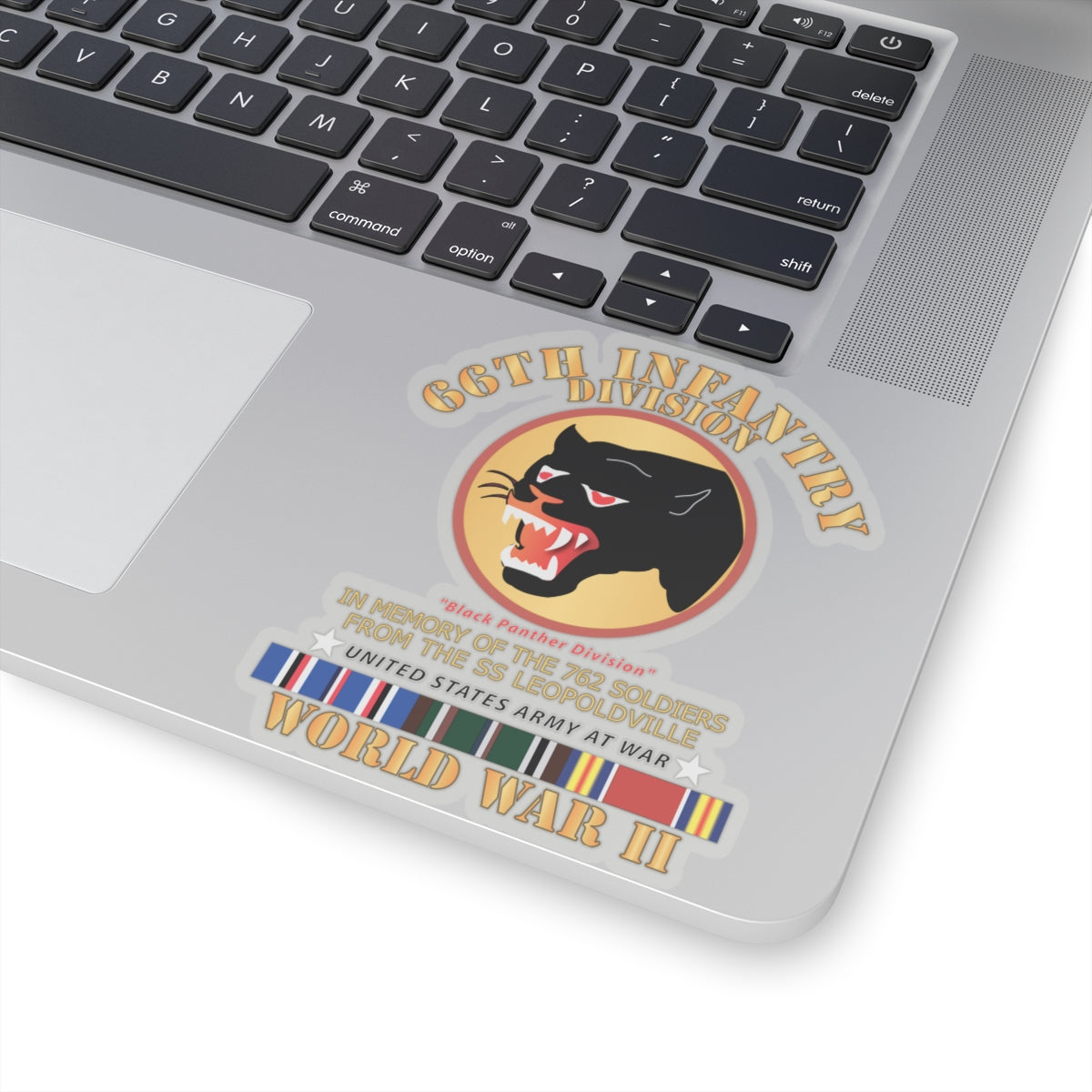 Kiss-Cut Stickers - 66th Infantry Div - Black Panther Div - WWII w SS Leopoldville w EU SVC