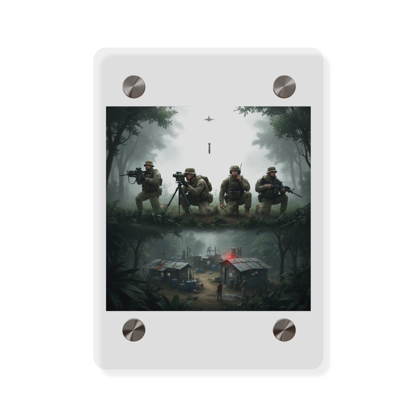 Acrylic Wall Art Panel - Jungle Drug Lab Destruction wo Explosions