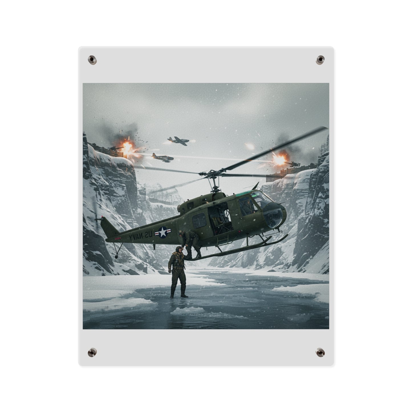 Acrylic Wall Art Panel - Rescue Mission from Majon-ni and Samdong-ni attack - Korean War