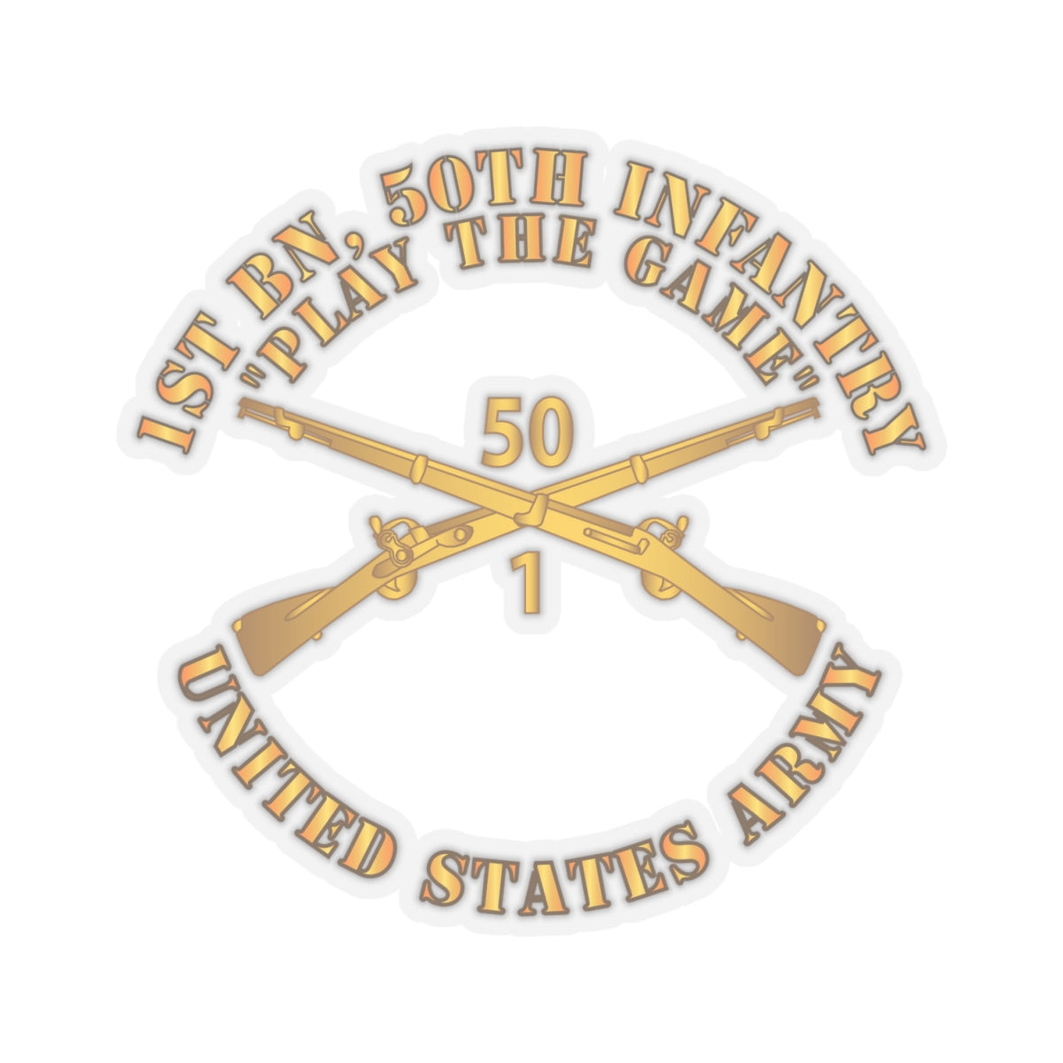 Kiss-Cut Stickers - 1st Bn, 50th Infantry - Play the Game w Infantry Br