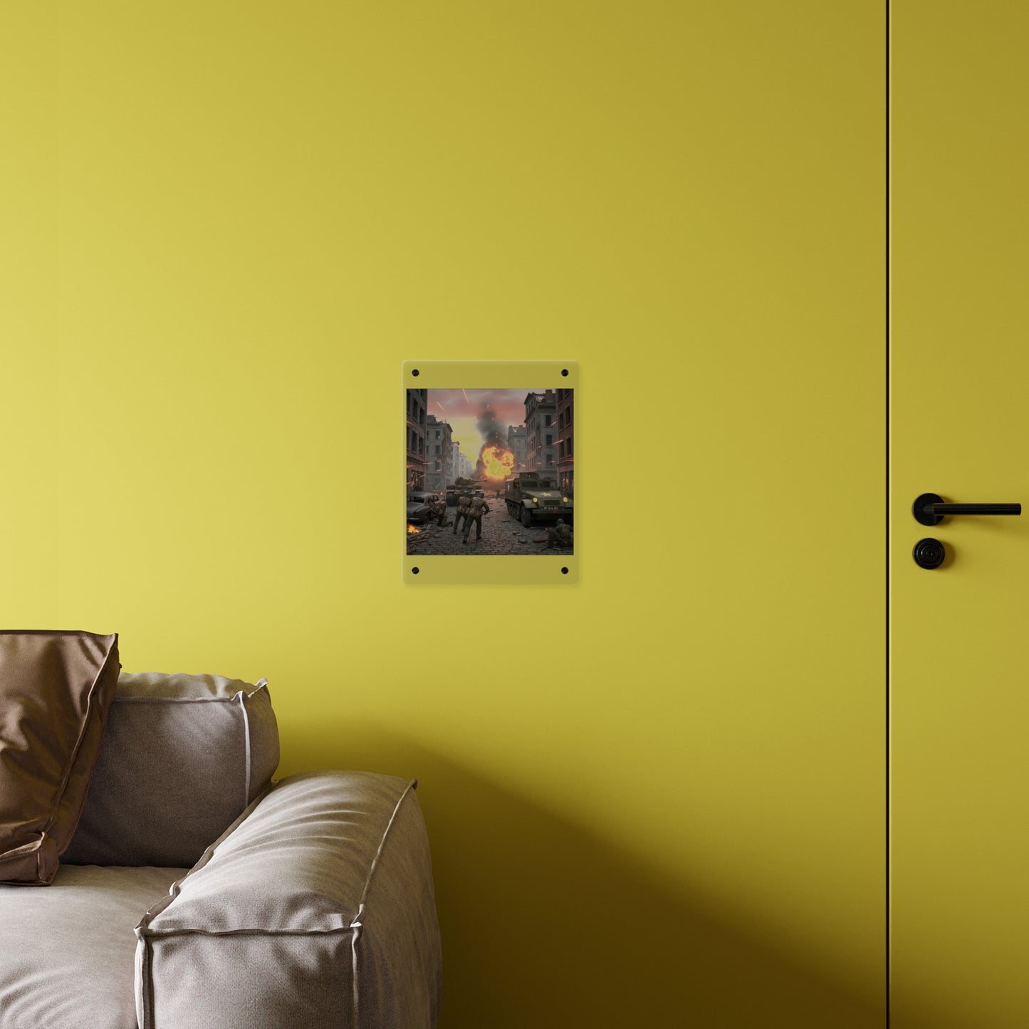 Acrylic Wall Art Panel - M3A1 - 9th Armor Division Attack - WWII