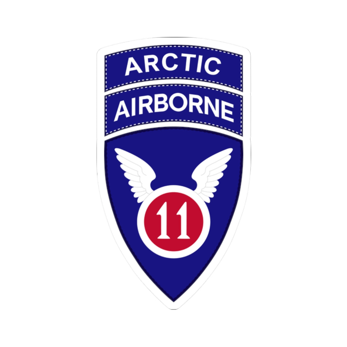 Kiss-Cut Stickers - 11th Airborne Division w Arctic Tab wo Txt X 300