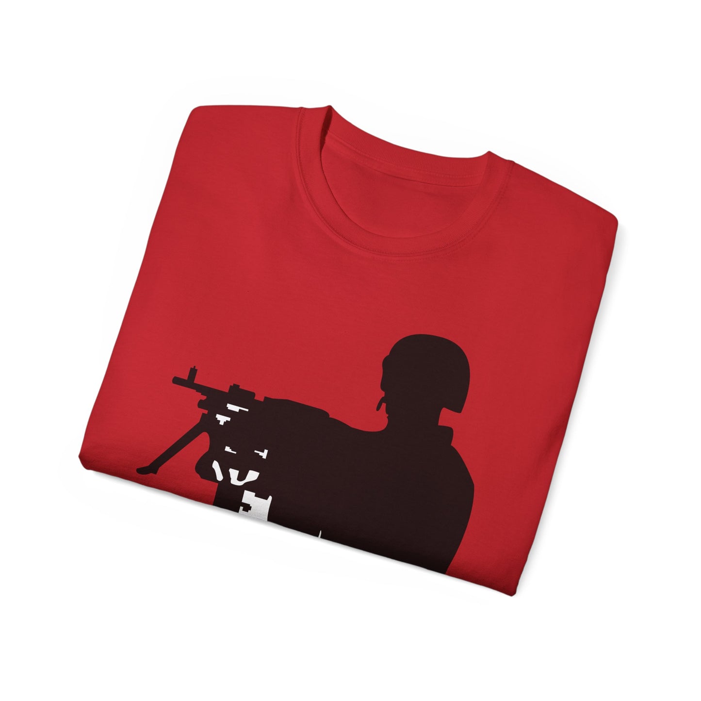 Unisex Ultra Cotton Tee - Army - Soldier - MG Vehicle Mounted - Silhouette X 300