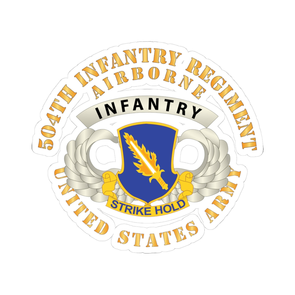 Kiss-Cut Stickers - Airborne Badge - 504th Infantry Regiment wo DS X 300