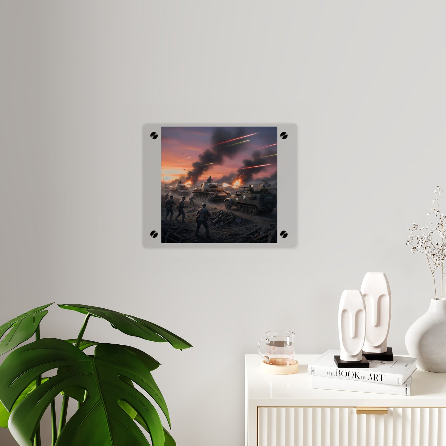 Acrylic Wall Art Panel - M3A1 Half-track 9th Armor Division vs German Armor