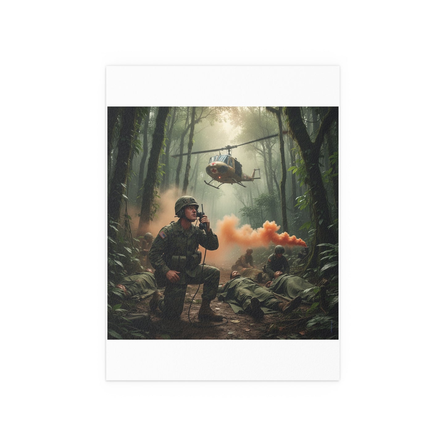 Indoor and Outdoor Silk Posters - Medevac Request - Vietnam