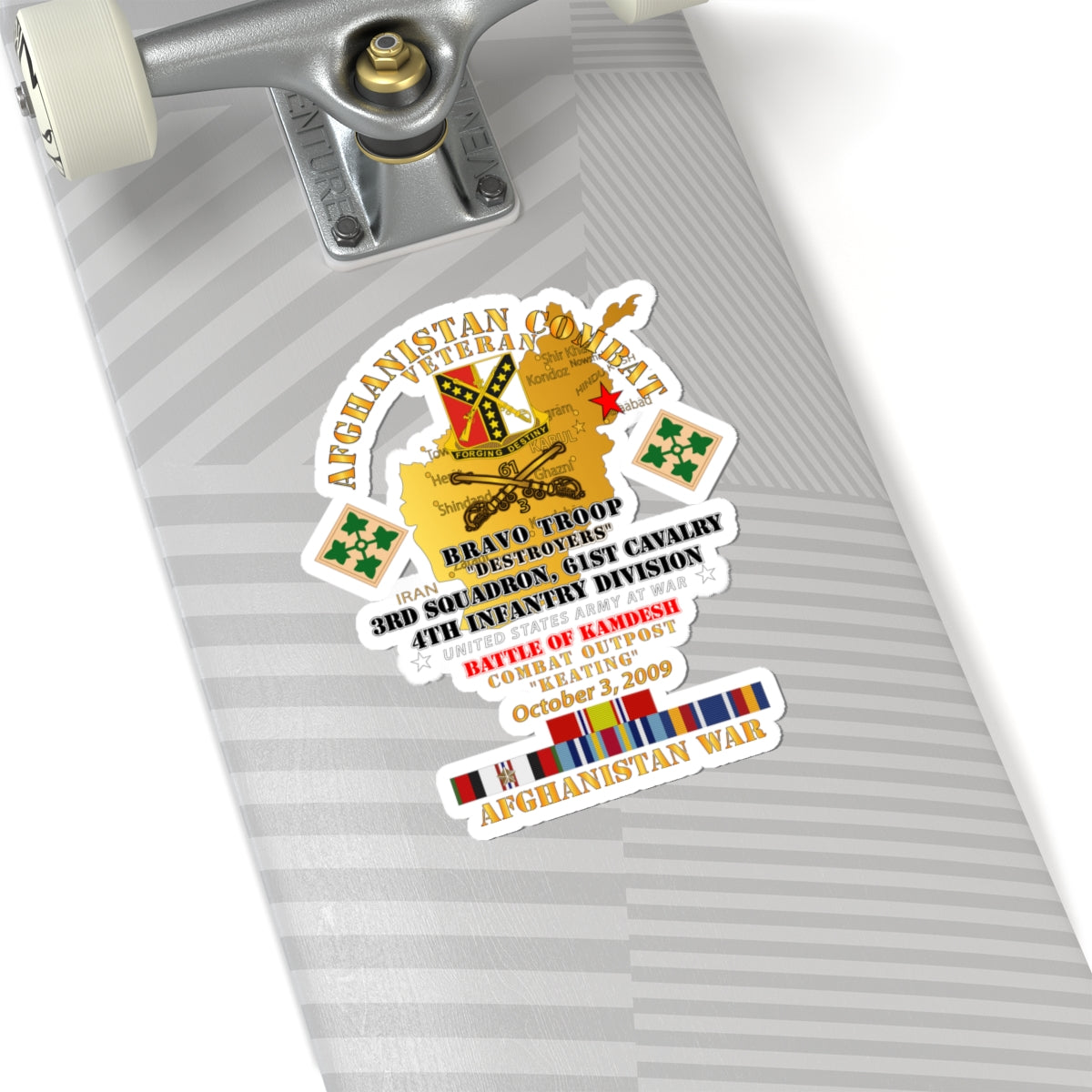 Kiss-Cut Stickers - Battle Kamdesh COP Keating - 61st Cavalry w AFGHAN SVC
