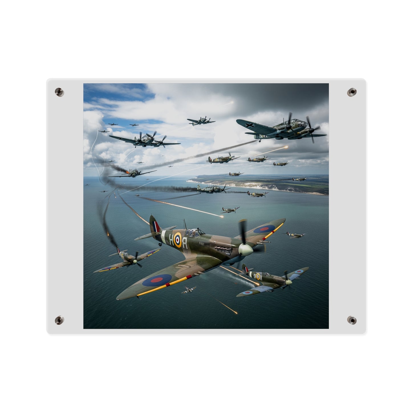 Acrylic Wall Art Panel - British and German aircraft during the Battle of Britain