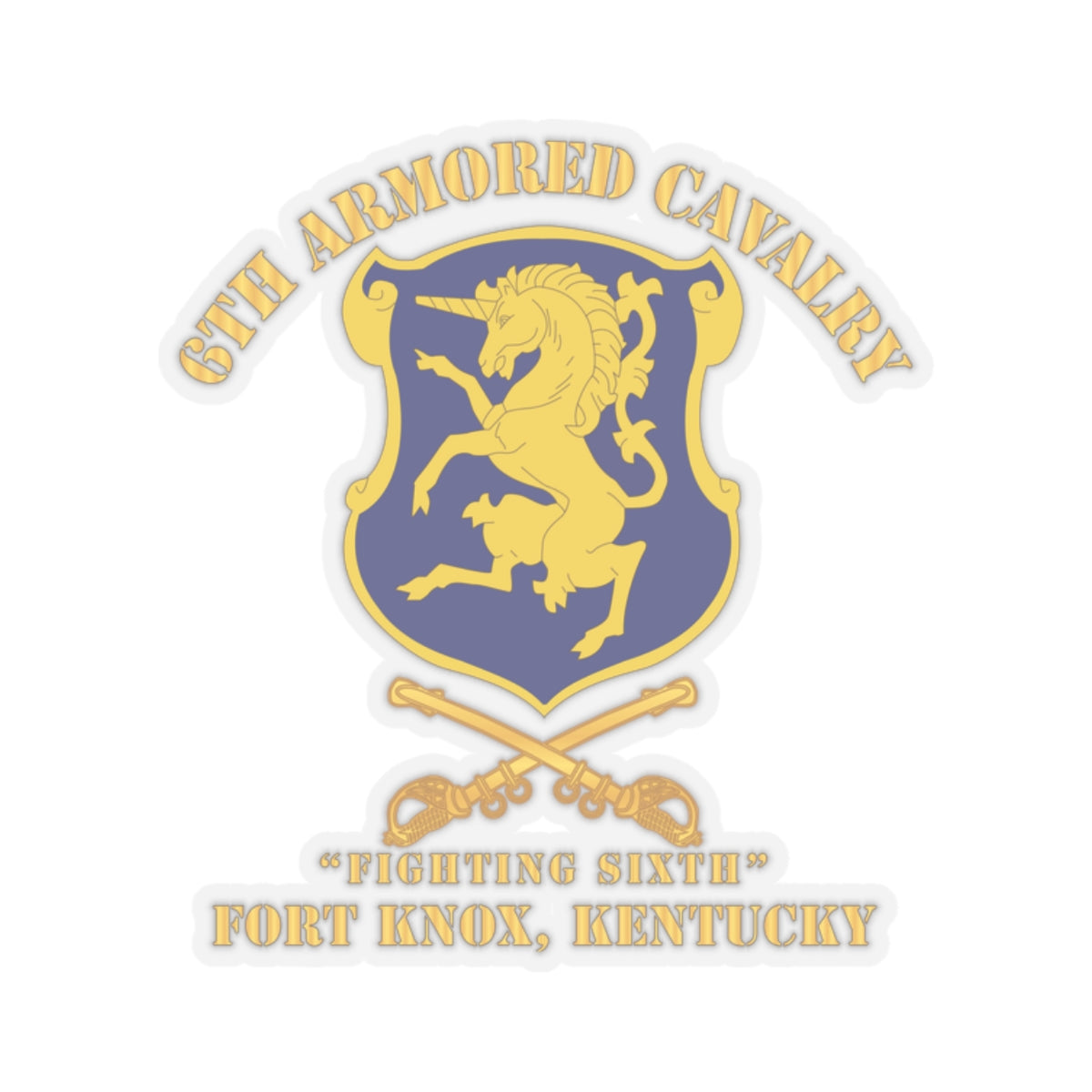 Kiss-Cut Stickers - 6th ACR w Cav Br Ft Knox Kentucky