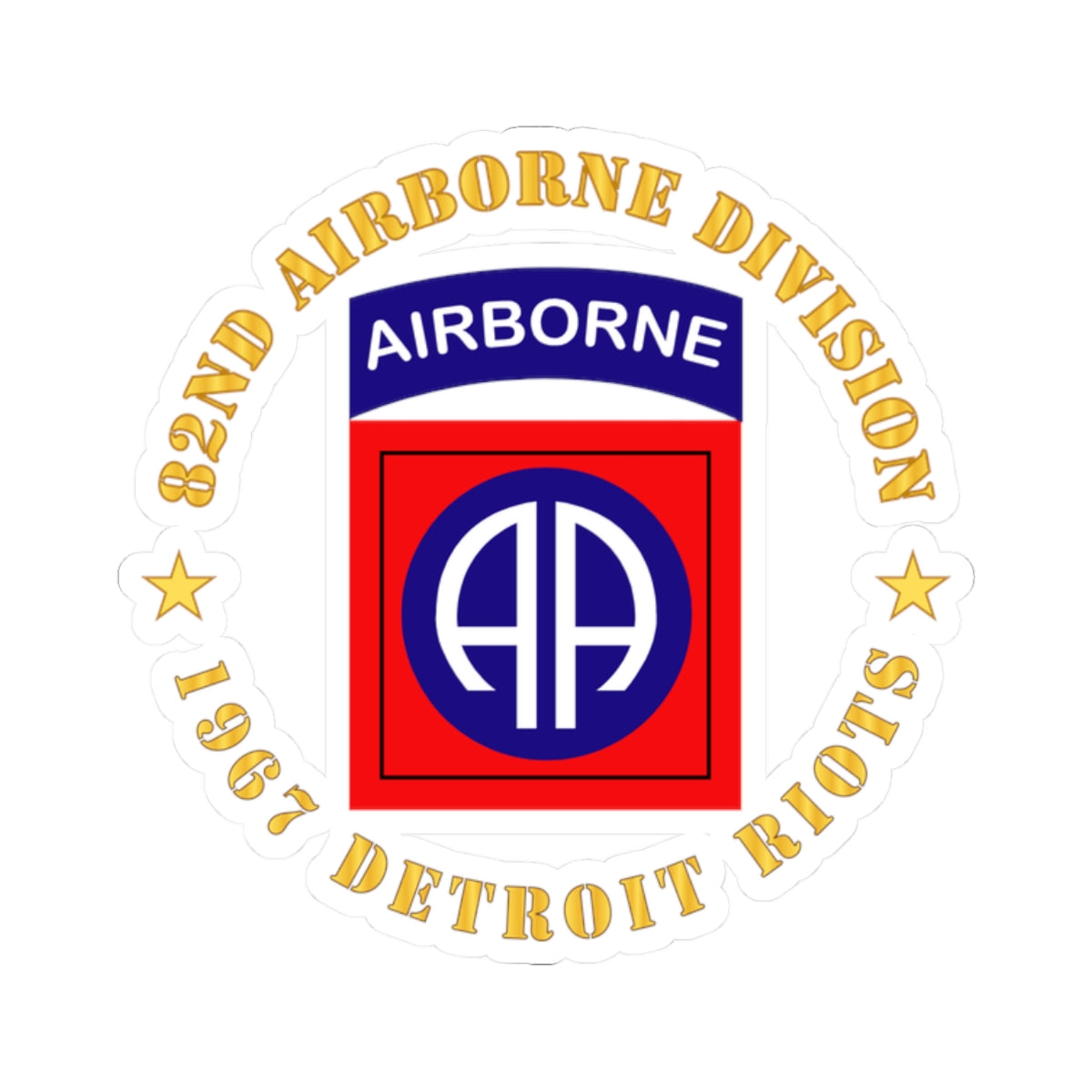 Kiss-Cut Stickers - 82nd Airborne Division - 1967 Detroit Riots