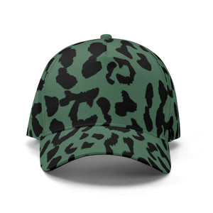 All-over Print Baseball Cap - Leopard Camouflage - Green-Black