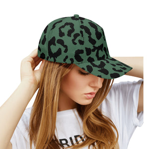 All-over Print Baseball Cap - Leopard Camouflage - Green-Black