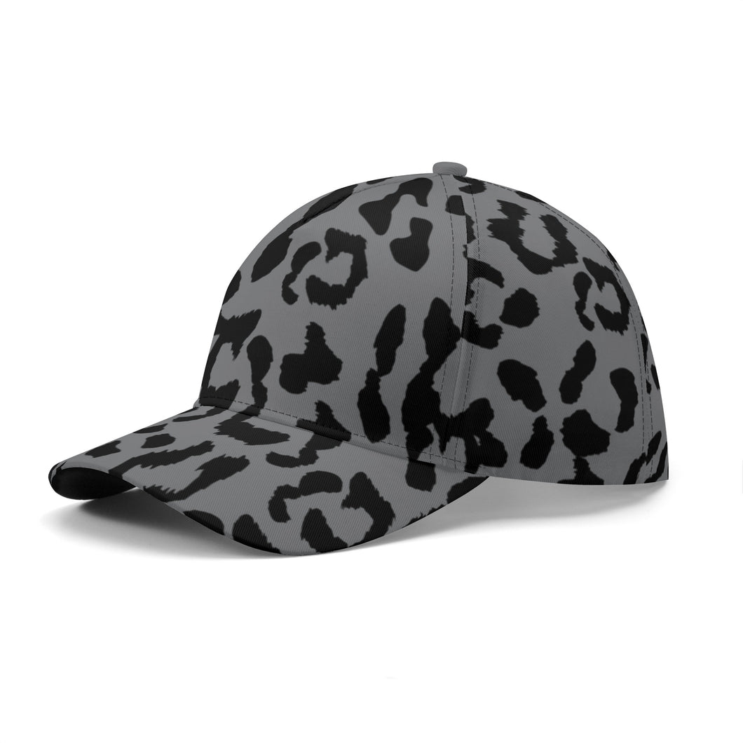 All-over Print Baseball Cap - Leopard Camouflage - Battleship Color