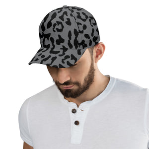 All-over Print Baseball Cap - Leopard Camouflage - Battleship Color