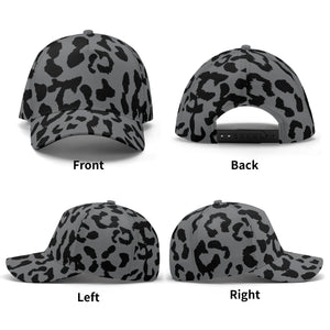 All-over Print Baseball Cap - Leopard Camouflage - Battleship Color