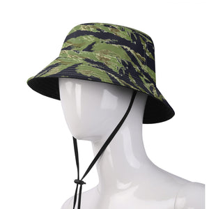 All Over Print Bucket Hats with Adjustable String - Vietnam Tiger Stripe - 2 X 300