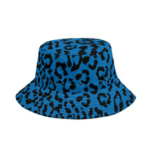 Load image into Gallery viewer, All Over Print Bucket Hats with Adjustable String - Leopard Camouflage - Blue-Black
