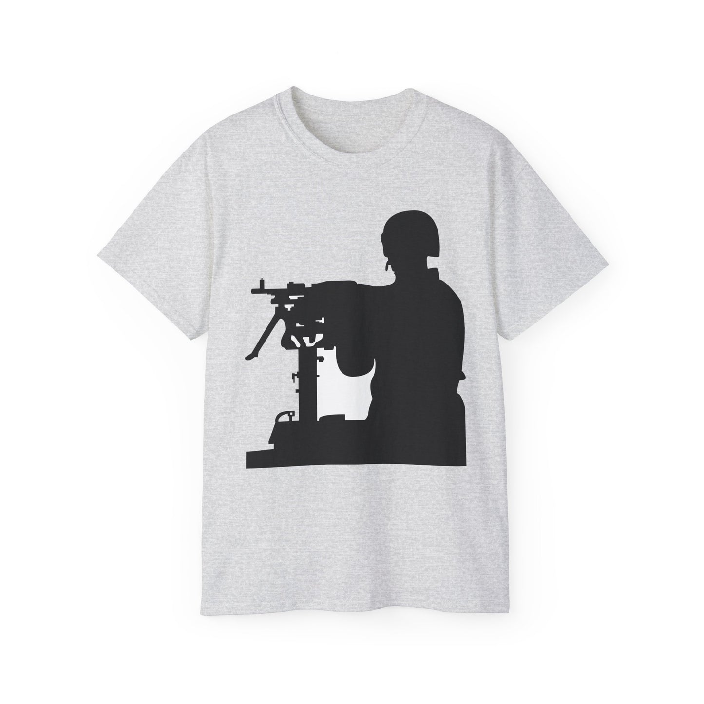 Unisex Ultra Cotton Tee - Army - Soldier - MG Vehicle Mounted - Silhouette X 300