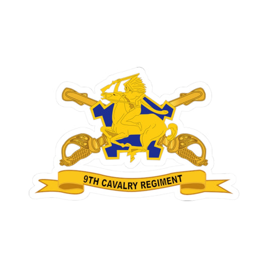 Kiss-Cut Stickers - 9th Cavalry Regiment w Br - Ribbon