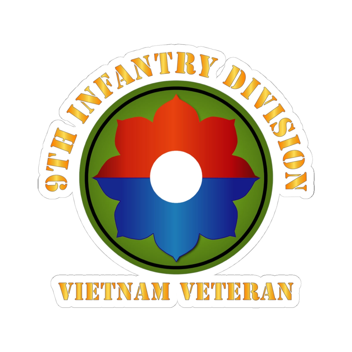 Kiss-Cut Stickers - 9th Infantry Div - Vietnam Veteran V1