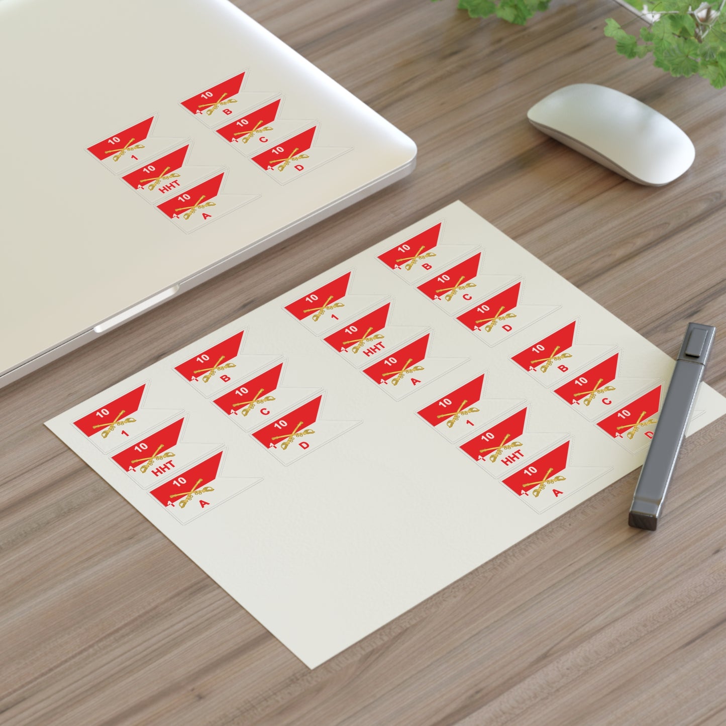 Military Sticker Sheets, 1st Squadron, 10th Cavalry Regiment with All Troop Guidons, Army Decals, Patriotic Stickers, Laptop Decals, Vehicle