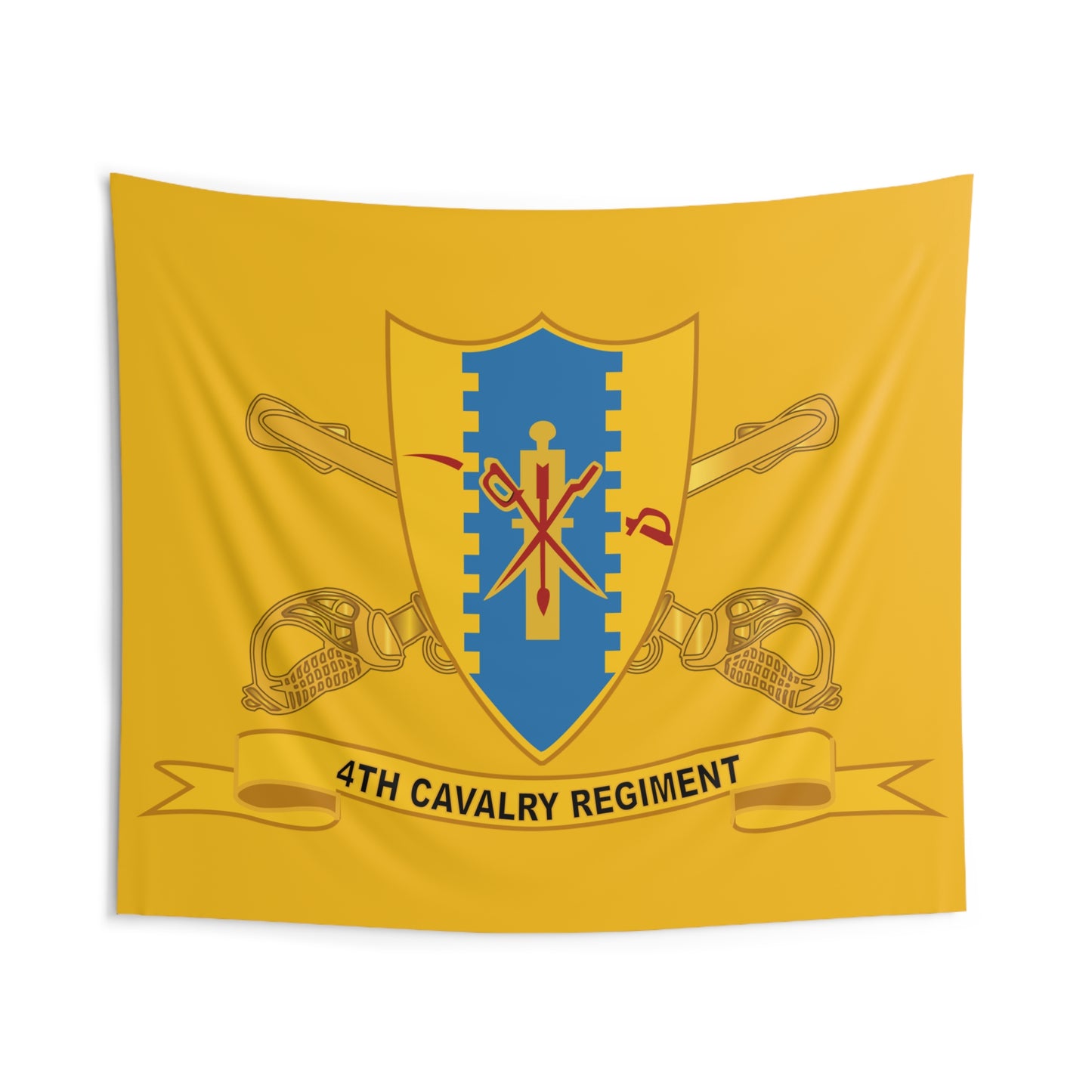 Indoor Wall Tapestry - Army - 4th Cavalry Regiment w Br - Ribbon