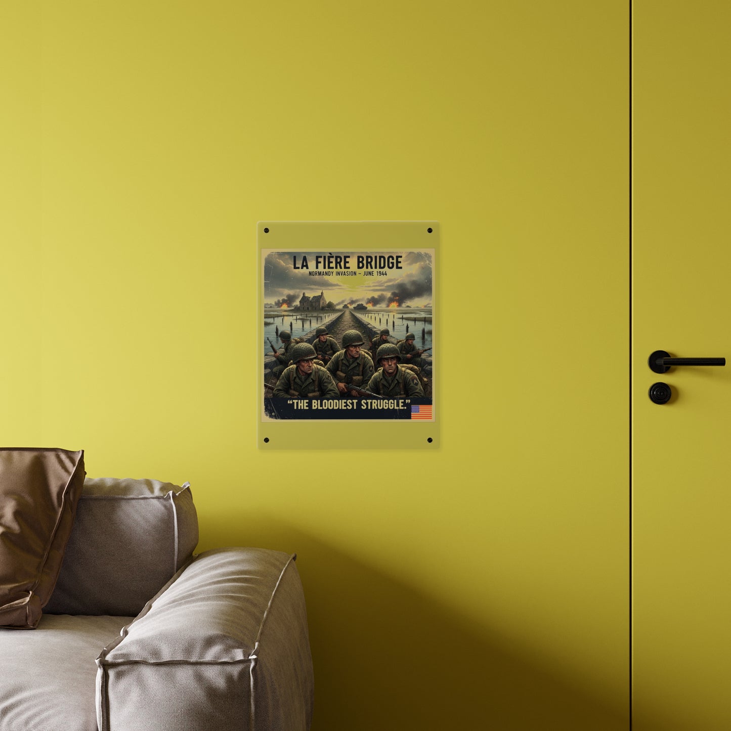 Acrylic Wall Art Panel - 82nd Airborne at the La Fière Bridge