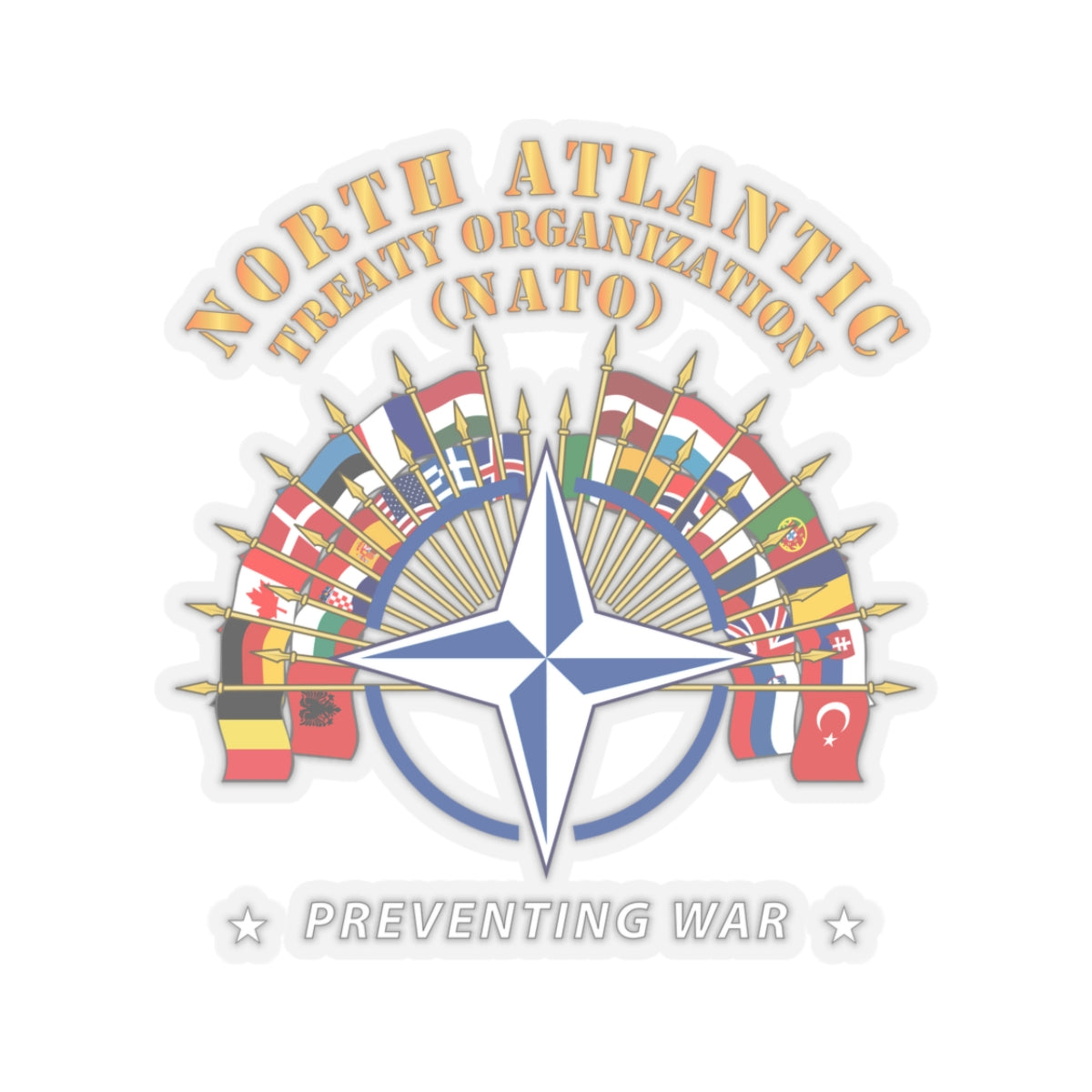 Kiss-Cut Stickers - NATO - Preventing War X 300