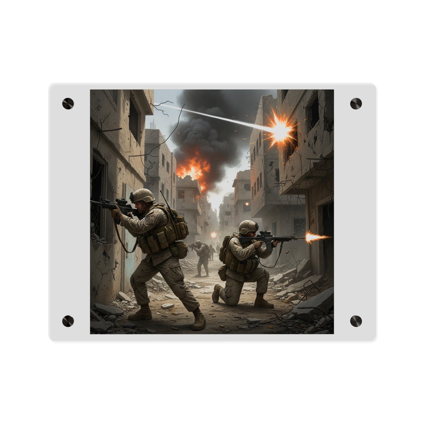 Acrylic Wall Art Panel - Marines in  the 2nd Battle of Fallujah
