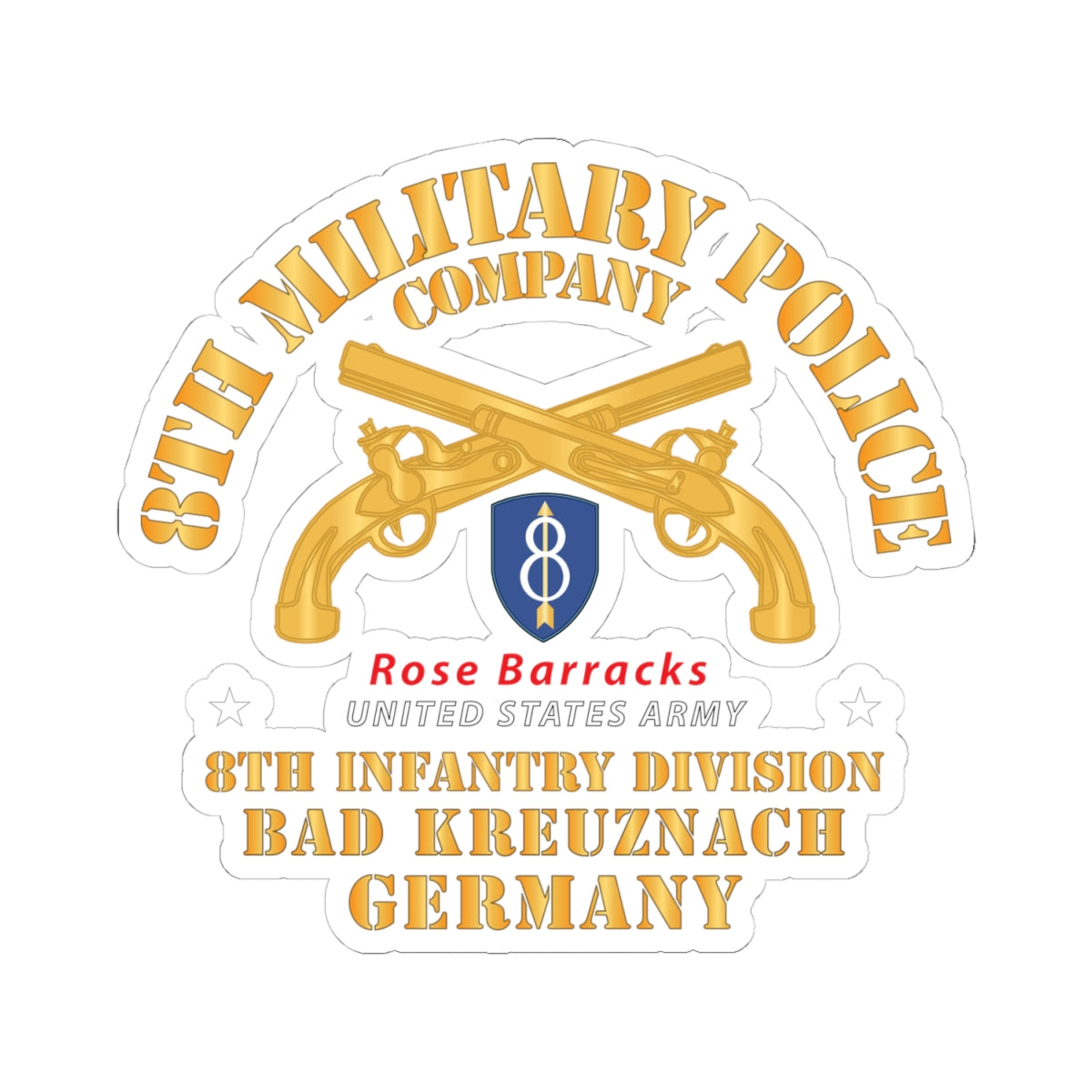 Kiss-Cut Stickers - 8th MP Company - 8th ID - Bad Kreuznach Germany