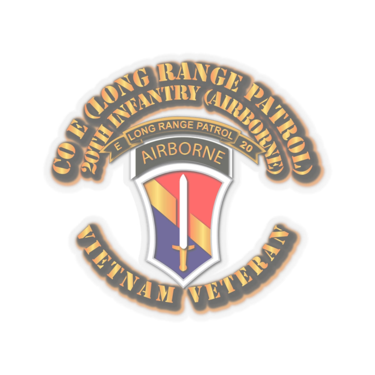 Kiss-Cut Stickers - SOF - Vietnam - Co E 20th Inf LRRP - 1st Field Force