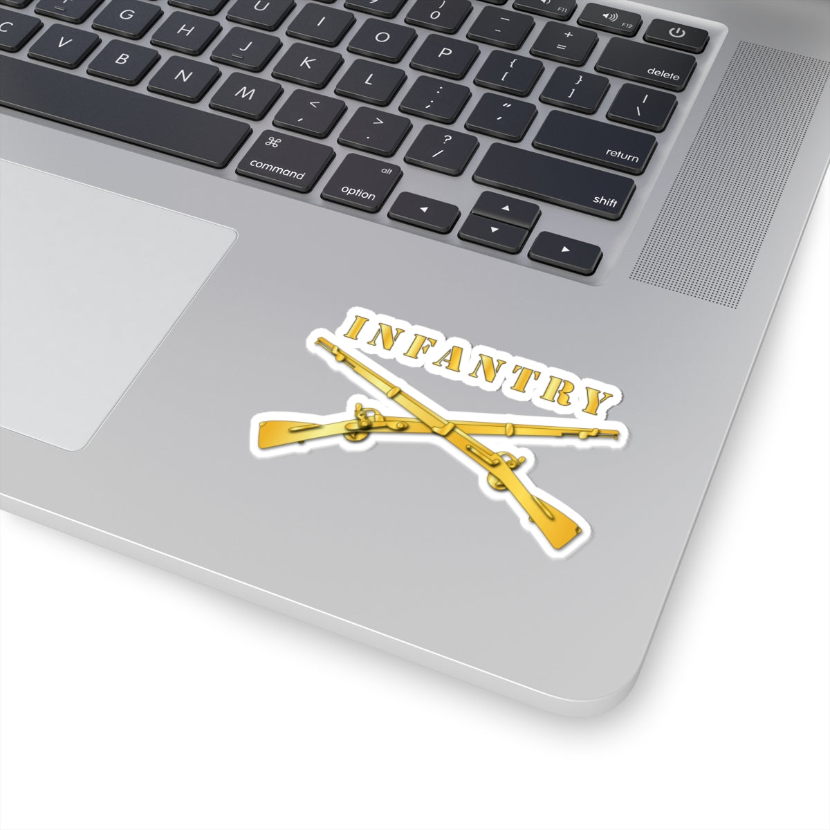 Kiss-Cut Stickers - Infantry Br - Crossed Rifles w Gradient Outline