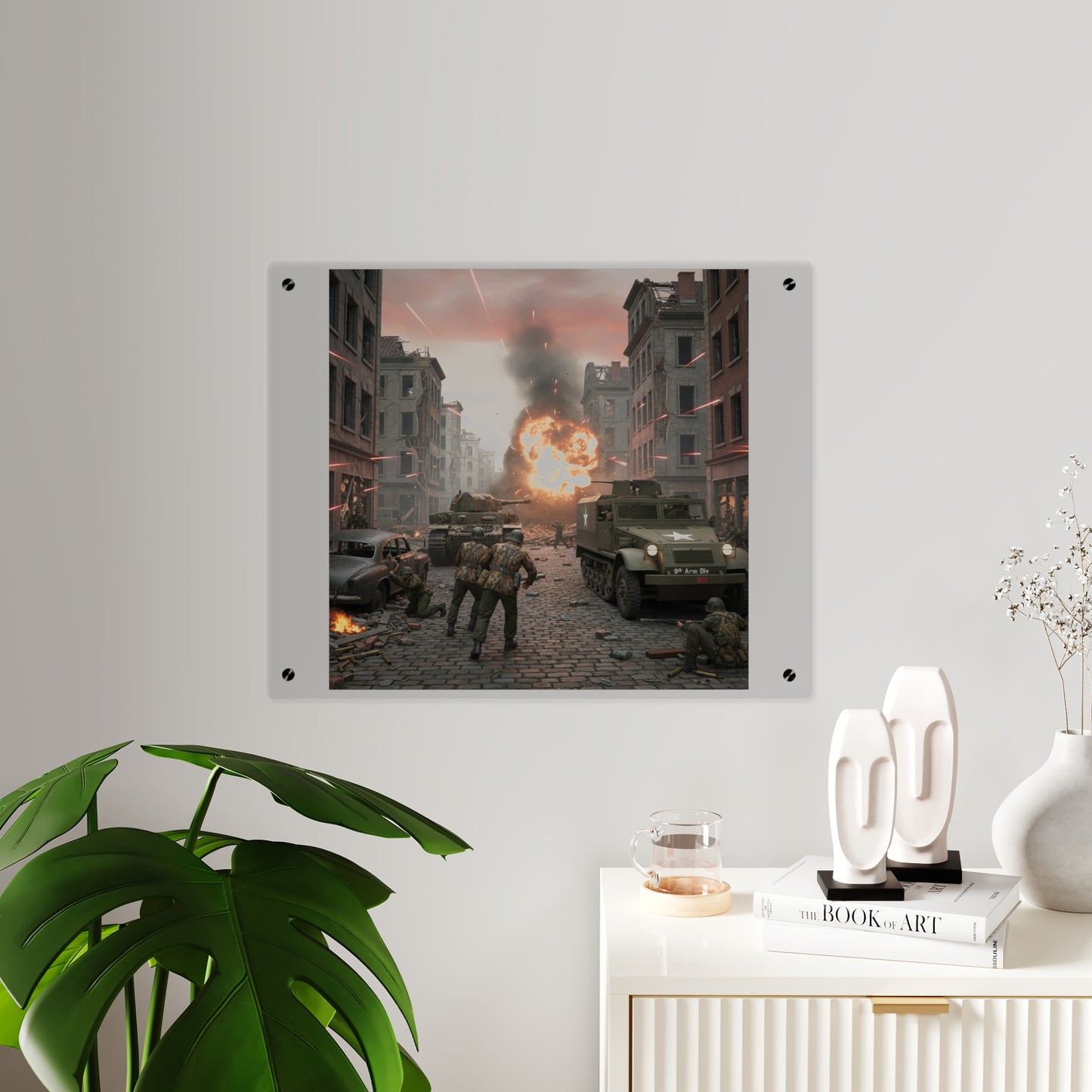 Acrylic Wall Art Panel - M3A1 - 9th Armor Division Attack - WWII