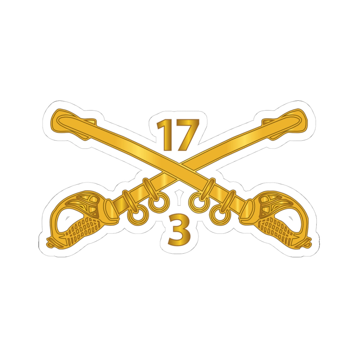 Kiss-Cut Stickers - 3rd Squadron 17th Cavalry Regiment Branch wo Txt